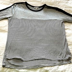 Fitz + Eddi shirt grey and black striped